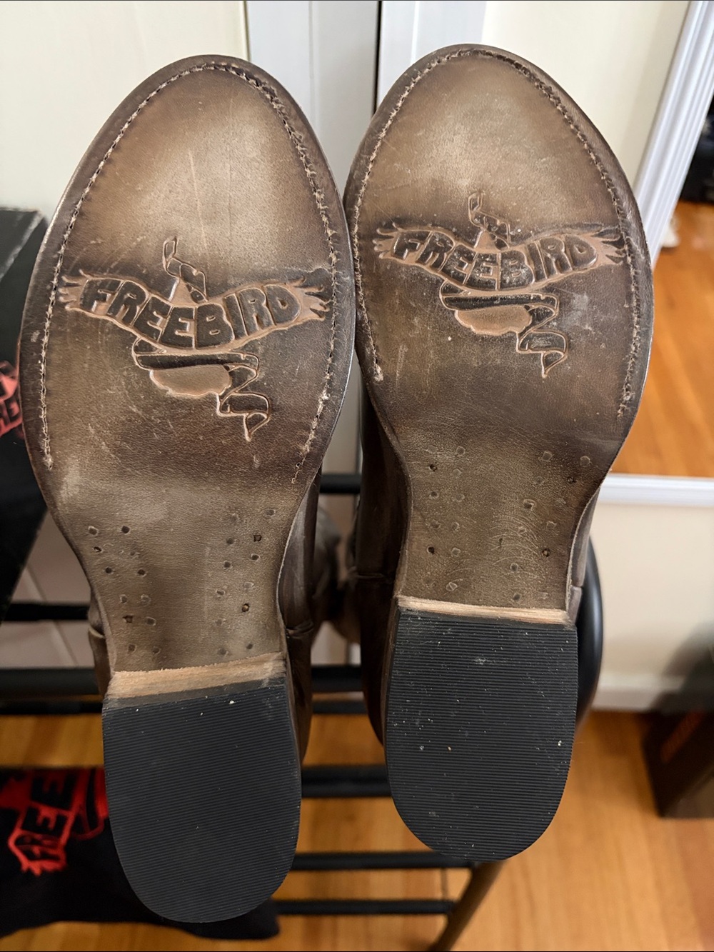 Freebird by Steven Tall Brown Leather Western Zip Boots - Picture 3 of 4